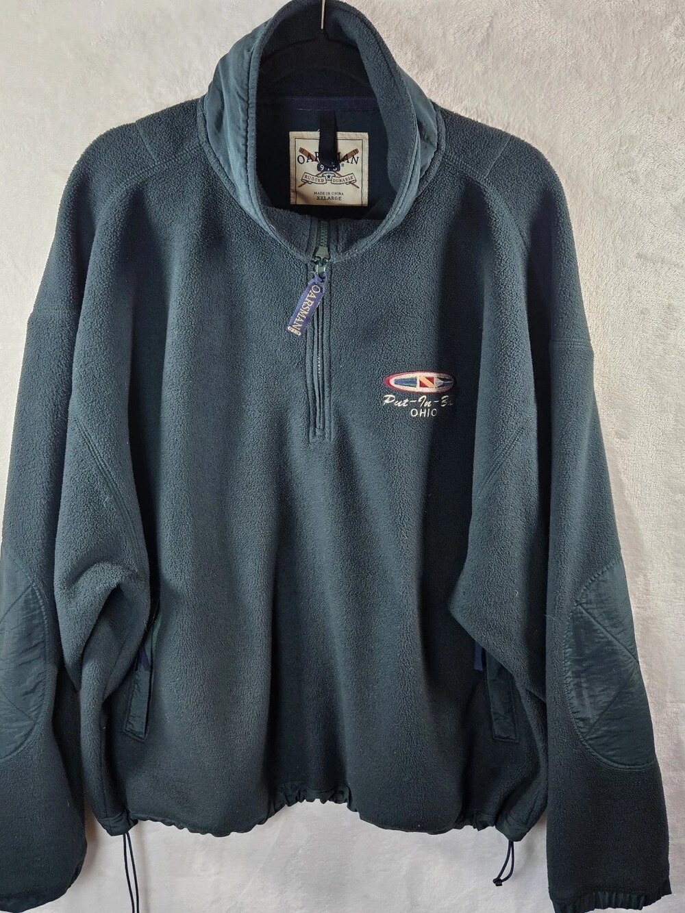 Oarsman 913 Fleece Quarter Zip Pullover Green Men's Size XXL